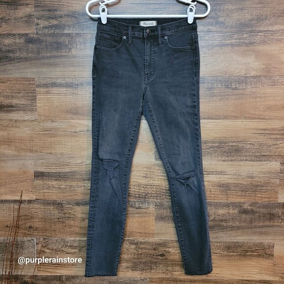 Madewell Jeans 27 Skinny 9" High Rise Black Sea Wash H2230 Tummy Control - Picture 1 of 13